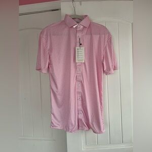 Classic Pink Checkered Men's Shirt Size Medium